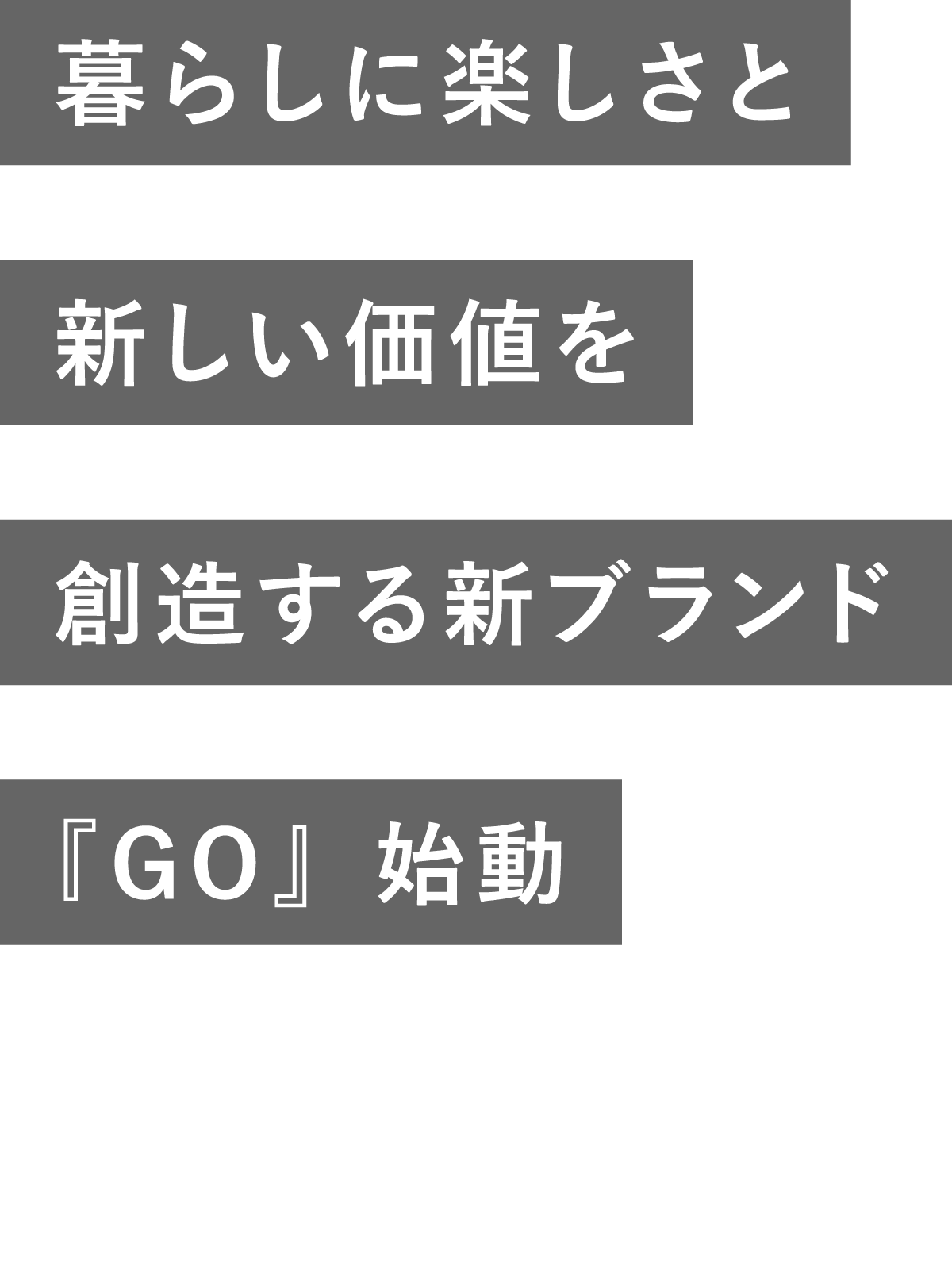 暮らしに楽しさと新しい価値を創造する新ブランド『GO』始動