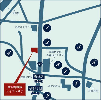 レクレドール・金沢周辺マップ