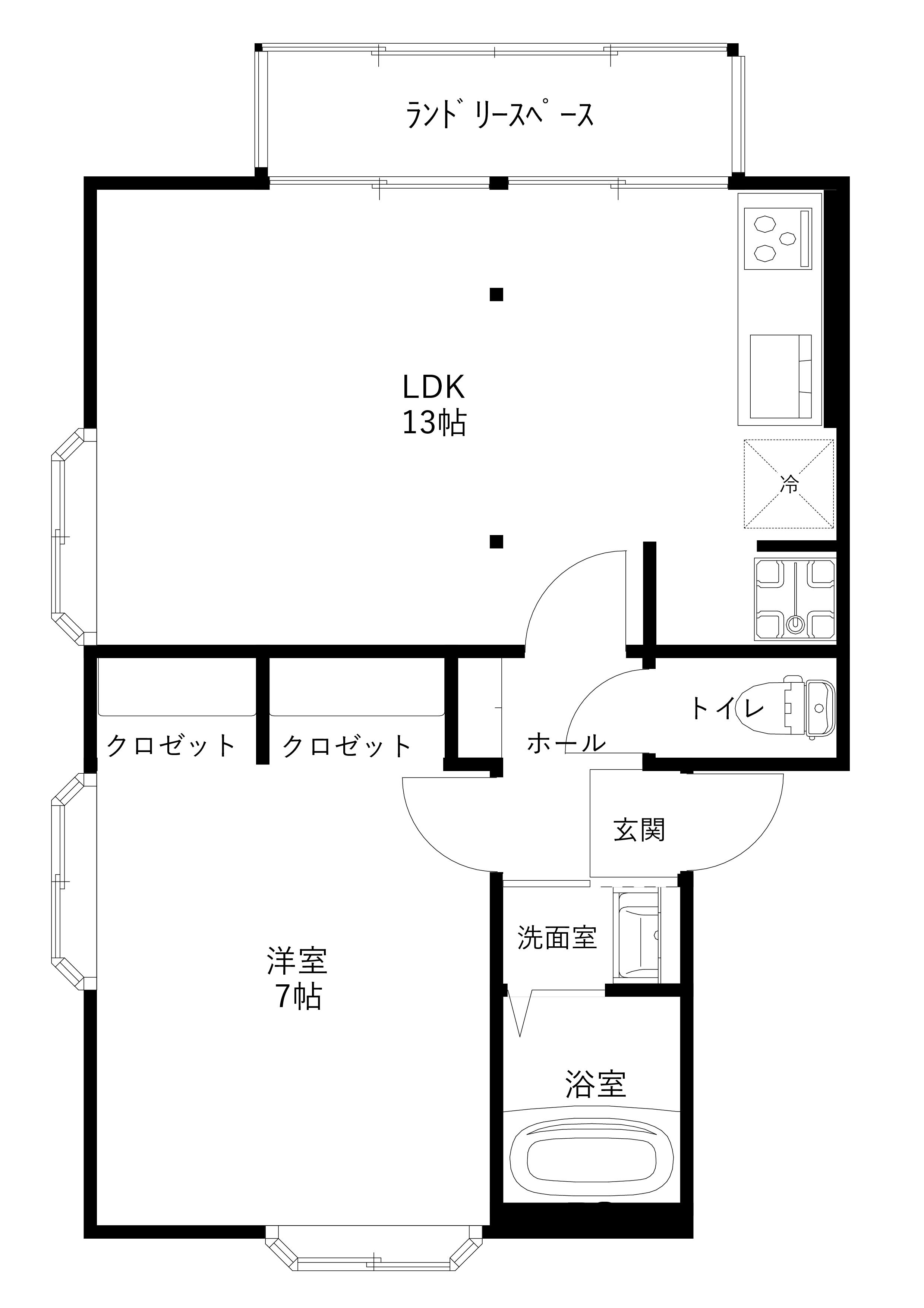 募集用間取り【コーポHILLTOP201】