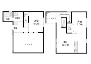 割出町ガレージ付き賃貸C号、E号号