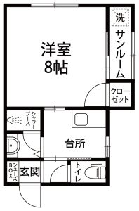 ＵｎｉｂｉａｎｔｅＳｕｅｍａｃｈｉ_０１０２_間取り画像